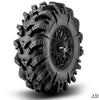 SuperATV  Intimidator Tires 34x10x15 on 15" Satin Black Hellfire Wheels 4/136 Pattern INT3410515-WHL1364157ILSB#AA