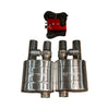 Valvetronic Universal Muffler Kit, Single Inlet Dual Outlet, 63MM 2.5" 2 Mufflers UVM.63MM.DUALOUT.X2
