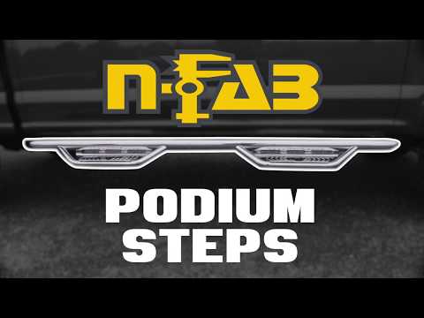 N-Fab Podium LG - W2W w/Bed Acs (3 Steps) - 15.5-18 (19-24 Clc)Ram1500 6'4"Quad-TX Blk HPD1594QC-6-TX