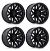 (4) 20x10 Fuel Flux Black Wheels 8X170 -18MM Offset For 1999-2027 Ford F-250/F-350 SRW