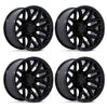 (4) 20x9 Fuel Flux Black Wheels 8X170 +1MM Offset For 1999-2027 Ford F-250/F-350 SRW
