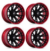 (4) 20x9 Fuel Catalyst Black/Red Wheels 8X170 +1MM Offset For 1999-2027 Ford F-250/F-350 SRW