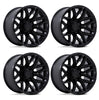 (4) 20x10 Fuel Flux Blackout Wheels 8X170 -18MM Offset For 1999-2027 Ford F-250/F-350 SRW