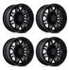 (4) 20x9 Fuel Mutiny Black Wheels 8X170 +1MM Offset For 1999-2027 Ford F-250/F-350 SRW