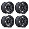 (4) 20x9 Fuel Rincon Black Milled Wheels 8X170 +1MM Offset For 1999-2027 Ford F-250/F-350 SRW