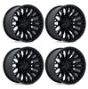 (4) 20x9 Fuel Strike Black Wheels 8X170 +1MM Offset For 1999-2027 Ford F-250/F-350 SRW