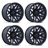 (4) 20x9 Fuel Injector Black Wheels 8X170 +1MM Offset For 1999-2027 Ford F-250/F-350 SRW