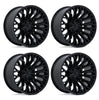 (4) 20x10 Fuel Strike Black Wheels 8X170 -18MM Offset For 1999-2027 Ford F-250/F-350 SRW