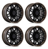 (4) 20x9 Fuel Mutiny Black/Bronze Wheels 8X170 +1MM Offset For 1999-2027 Ford F-250/F-350 SRW