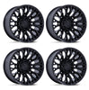 (4) 20x9 Fuel Strike Blackout Wheels 8X170 +1MM Offset For 1999-2027 Ford F-250/F-350 SRW