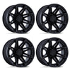 (4) 20x10 Fuel Brawl Black Wheels 8X170 -18MM Offset For 1999-2027 Ford F-250/F-350 SRW