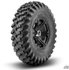 SuperATV Standard XT Warrior Tires 34x10x14 on 14x7 Bandit H-Series Black Wheels 4/156 Pattern XT341014-BAN14BLK12#AA