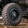SuperATV Standard XT Warrior Tires 32x10x15 on 15x7 Assault Industries Hellfire Matte Titanium Wheels 4/136 Pattern XT321015-WHL1364157ILMT#AA