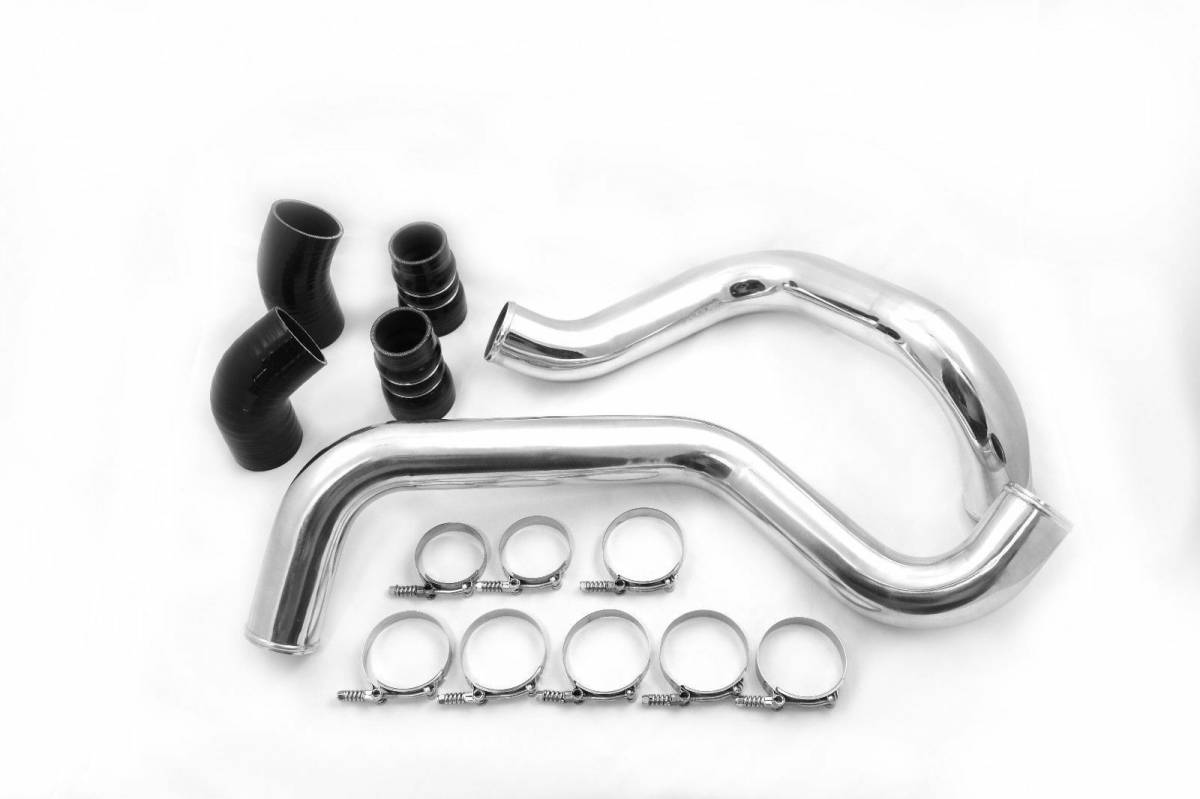 3 Polished Aluminum Intercooler Charge Pipe Kit w/Boots Fits For 02-04 GM 6.6L LB7 Duramax Diesel 