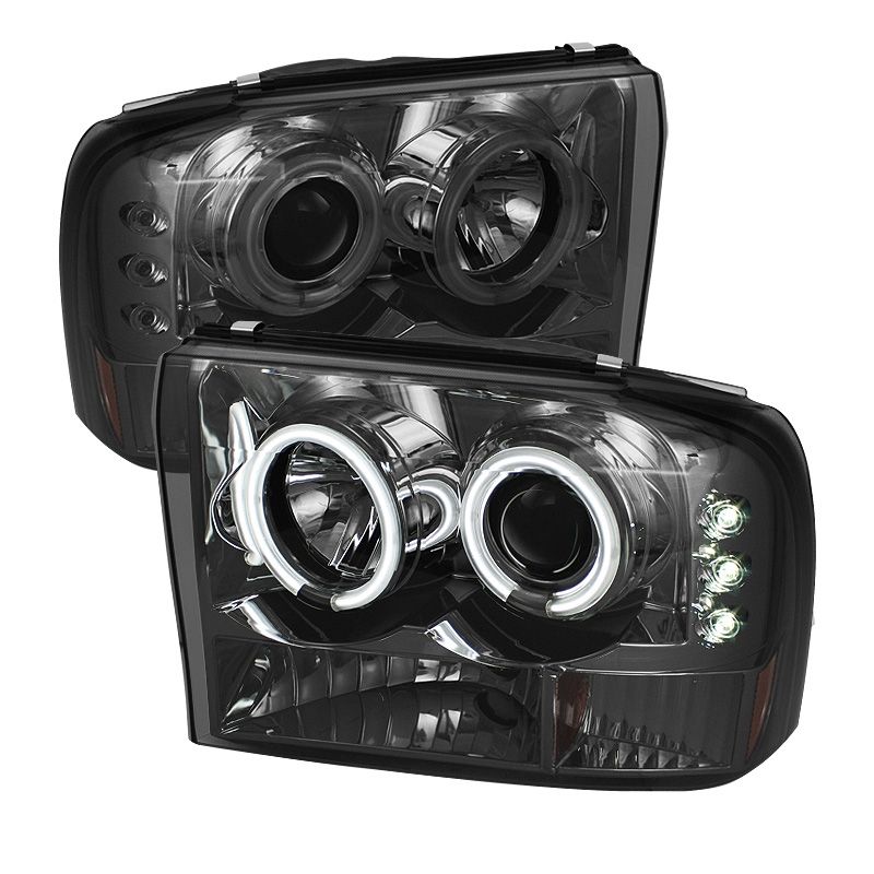Spyder - Spyder Smoked Projector Headlights w/ CCFL Halo For 99-04 Ford Super Duty
