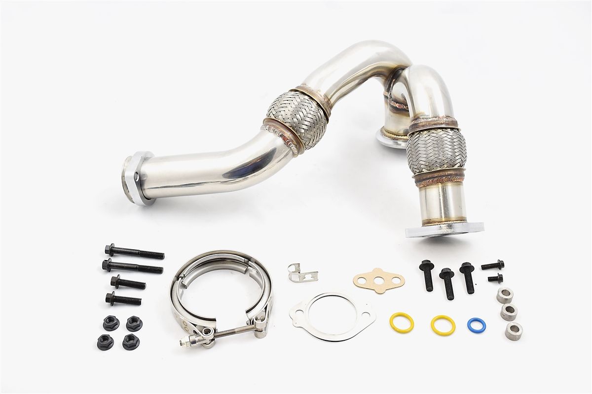Rudy's Performance Parts - Rudy's Heavy Duty 304 SS Up Pipe Kit & Turbo V-Band Clamp For 03-07 6.0 Powerstroke
