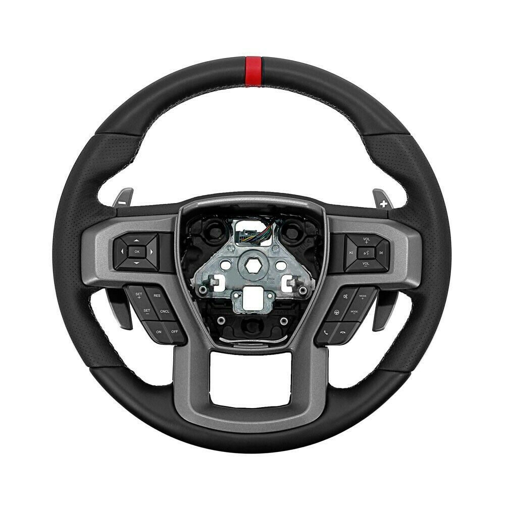 Ford Racing - Ford Performance Steering Wheel Kit w/ Red Sight Line For 17-19 F-150 Raptor