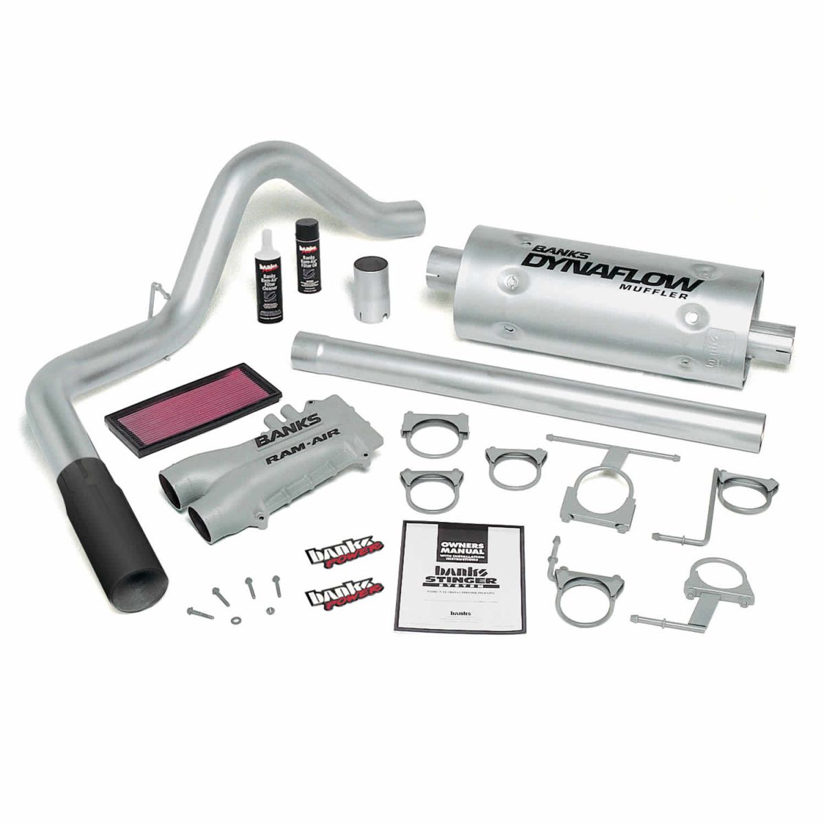 Banks Power - Banks Power Stinger Bundle Power System W/Single Exit Exhaust Black Tip 93-97 Ford 460 Extended Cab Automatic Transmission