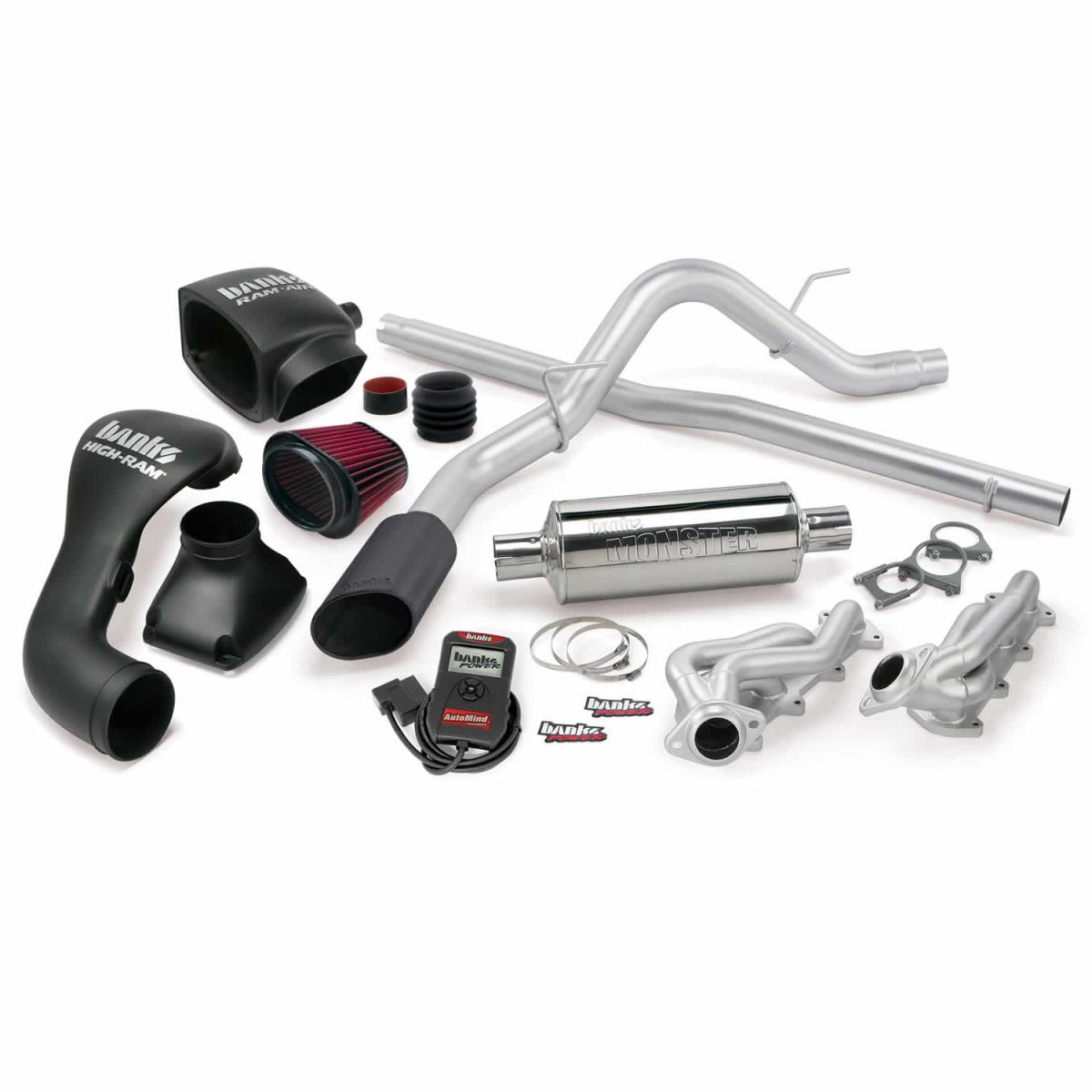 Banks Power - Banks Power PowerPack Bundle Complete Power System W/Single Exit Exhaust Black Tip 04-08 Ford 5.4L F-150 CCSB