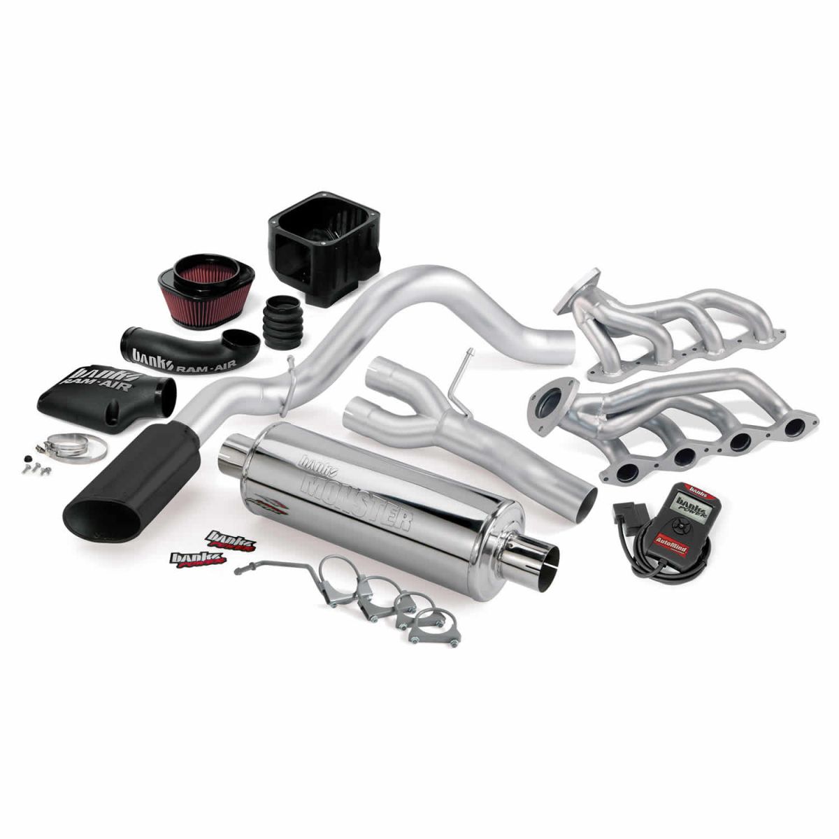 Banks Power - Banks Power PowerPack Bundle Complete Power System W/AutoMind Programmer Black Tailpipe 02 Chevy 4.8-5.3L 1500 ECSB