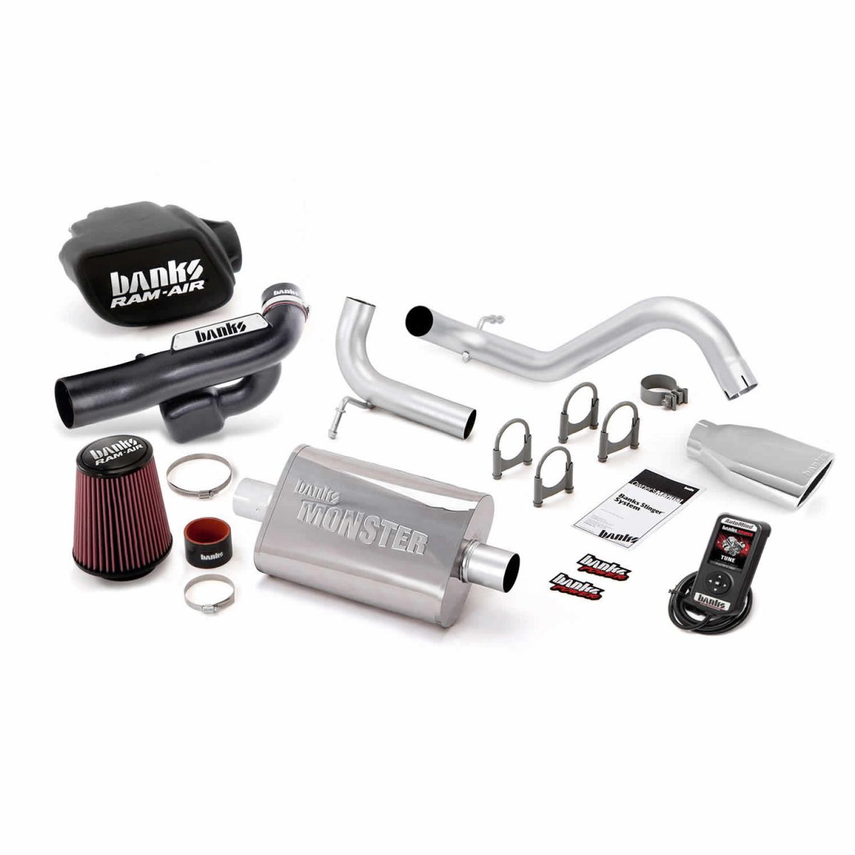 Banks Power - Banks Power Stinger Bundle Power System W/AutoMind Single Exit Exhaust Chrome Tip 12-14 Jeep 3.6L Wrangler All 2 Door