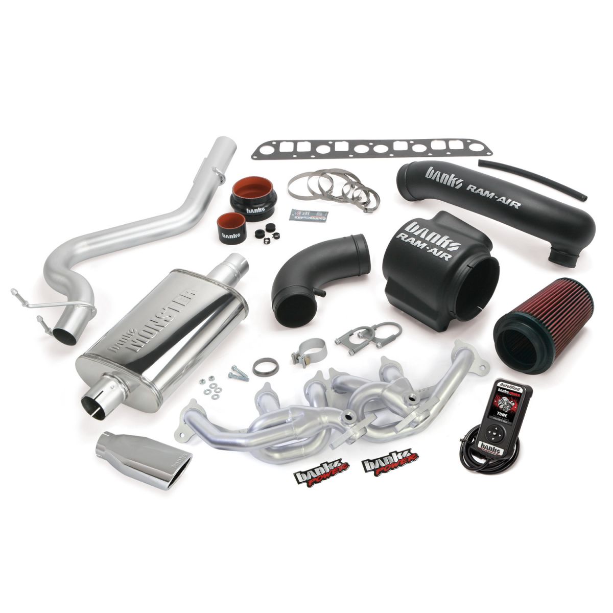 Banks Power - Banks Power PowerPack Bundle Complete Power System W/AutoMind Programmer Chrome Tip 00-03 Jeep 4.0L Wrangler