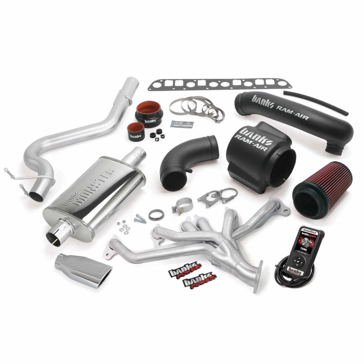 Banks Power - Banks Power PowerPack Bundle Complete Power System W/AutoMind Programmer Chrome Tip 98-99 Jeep 4.0L Wrangler