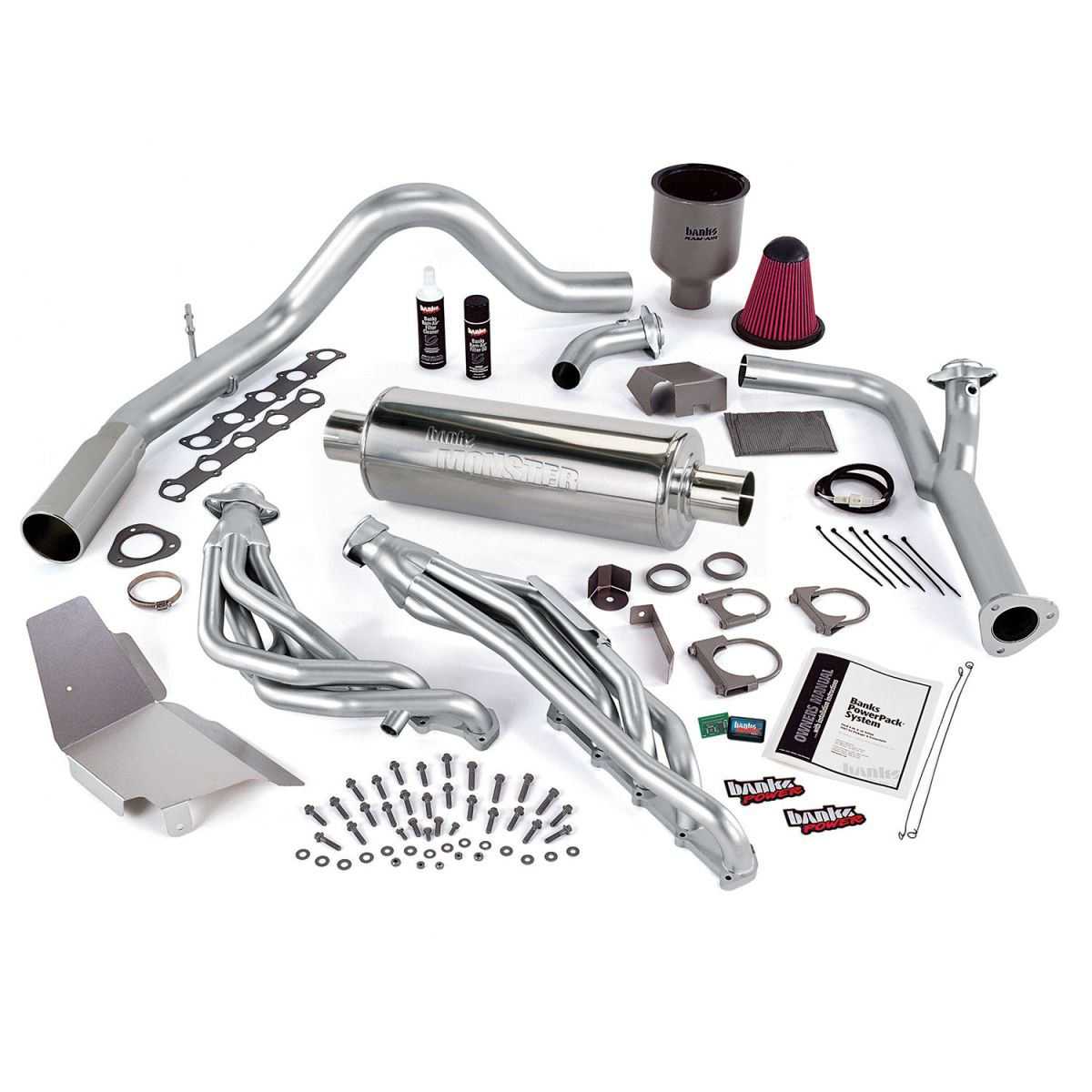 Banks Power - Banks Power PowerPack Bundle W/AutoMind ModuleSingle Exit Exhaust Chrome Tip 99-04 Ford 6.8 Truck EGR Late Catalytic Converter