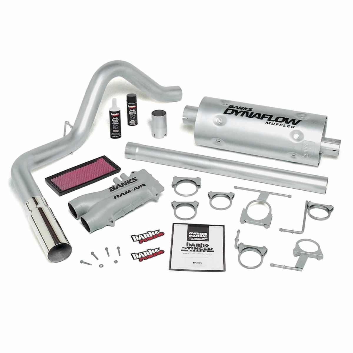Banks Power - Banks Power Stinger Bundle Power System W/Single Exit Exhaust Chrome Tip 93-97 Ford 460 Extended/Crew Cab Automatic Transmission