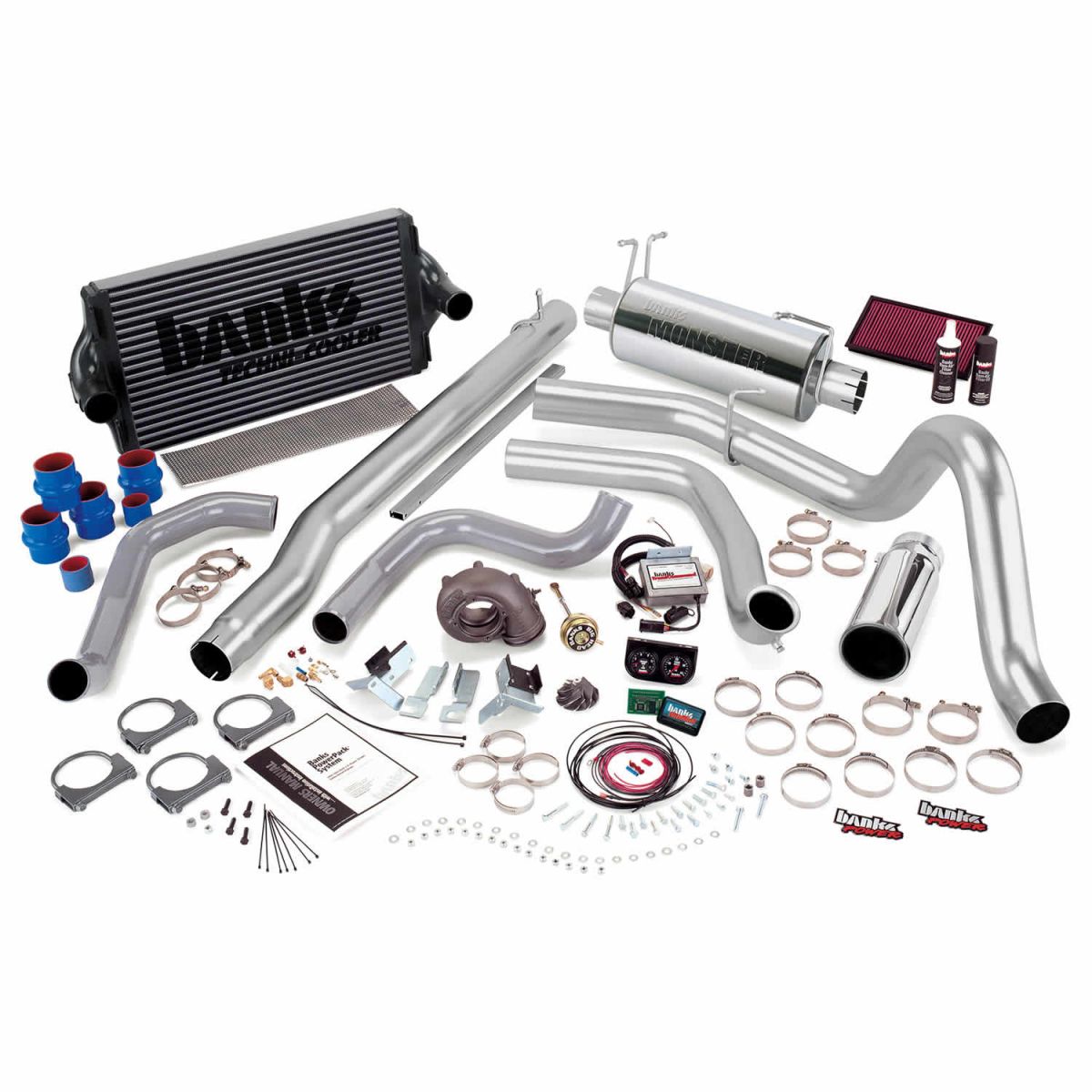 Banks Power - Banks Power PowerPack Bundle Complete Power System W/Single Exit Exhaust Chrome Tip 99.5-03 Ford 7.3L F250/F350 Automatic Transmission