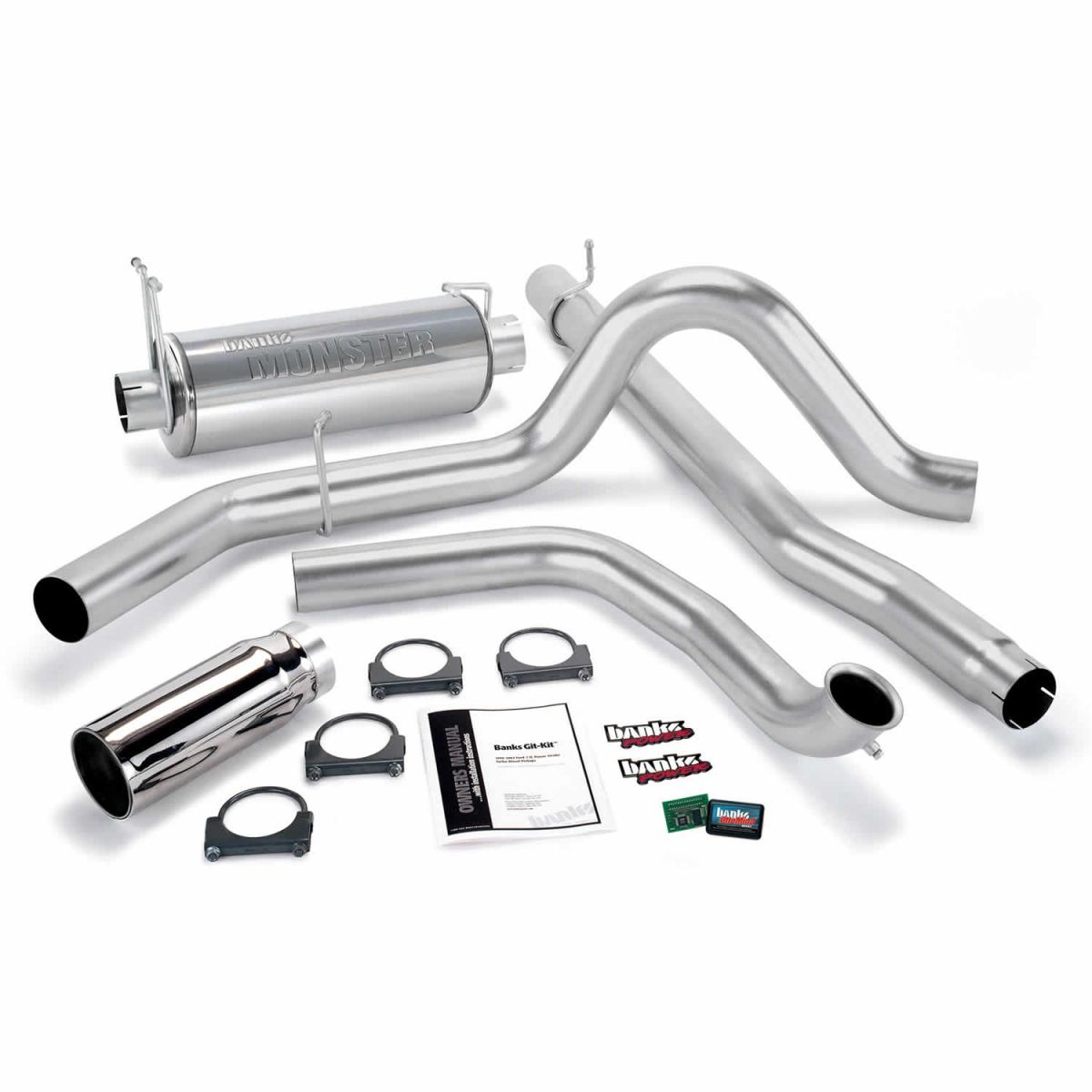 Banks Power - Banks Power Git-Kit Bundle Power System W/Single Exit Exhaust Chrome Tip 01-03 Ford 7.3L W/Catalytic Converter