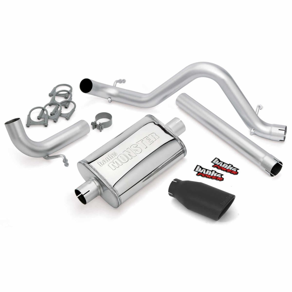 Banks Power - Banks Power 2.5" Exhaust System Single Exit With Black Tip For 12-18 Jeep 3.6L Wrangler JK Unlimited 4 Door