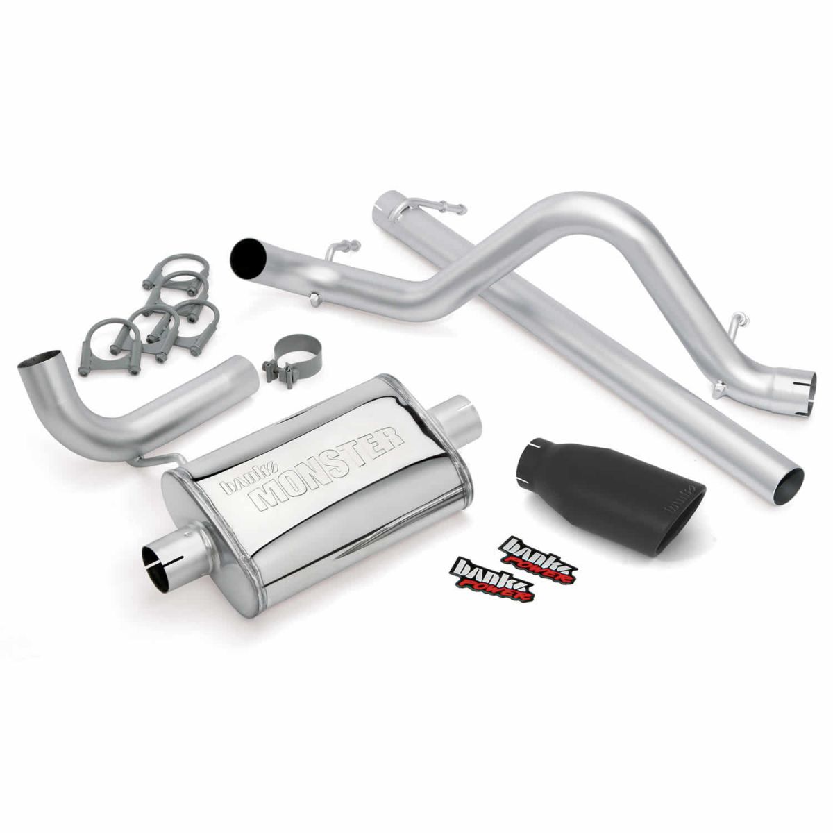 Banks Power - Banks Power Monster Exhaust System Single Exit With Black Tip For 07-11 Jeep 3.8L Wrangler 2 Door