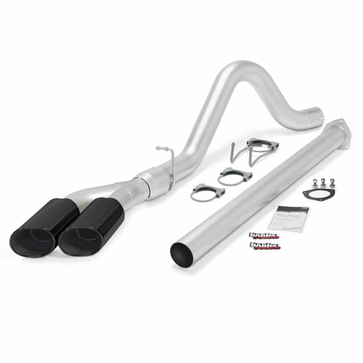 Banks Power - Banks Power Monster Exhaust System Single Exit DualBlack Ob Round Tips 15 Ford Super Duty 6.7L Diesel