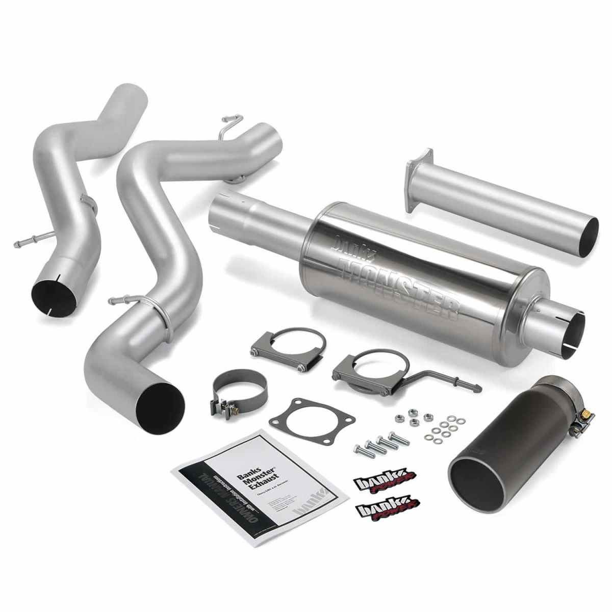 Banks Power - Banks Power Monster Exhaust System Single Exit Black Round Tip 06-07 Chevy 6.6L ECLB