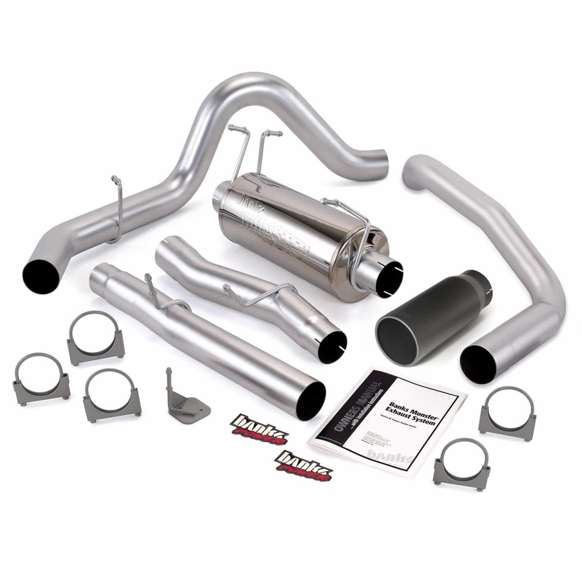 Banks Power - Banks Power Monster Exhaust System Single Exit Black Round Tip 03-07 Ford 6.0L Excursion