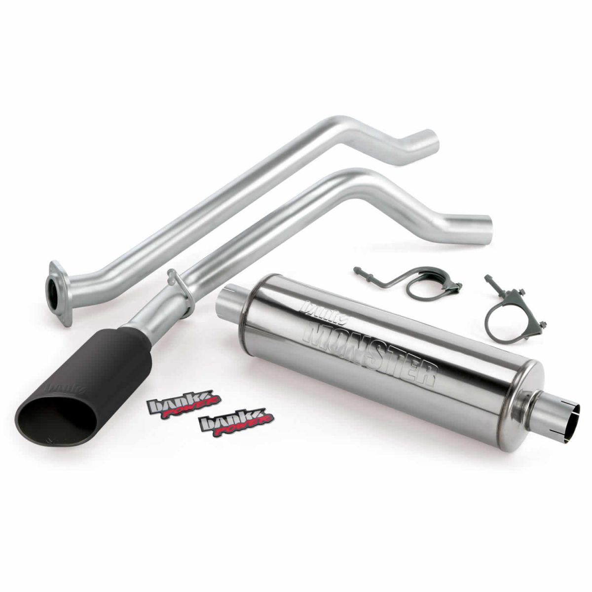 Banks Power - Banks Power Monster Exhaust System Single Side Exit Black Ob Round Tip 14-18 Chevy 5.3L CCSB