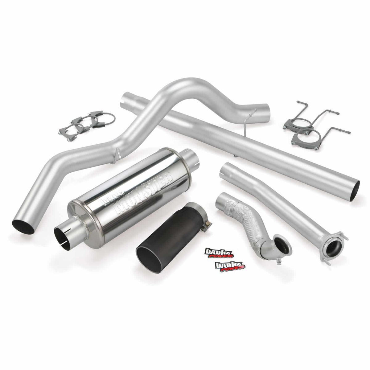 Banks Power - Banks Power Monster Exhaust System Single Exit Black Tip 94-97 Ford 7.3L ECLB