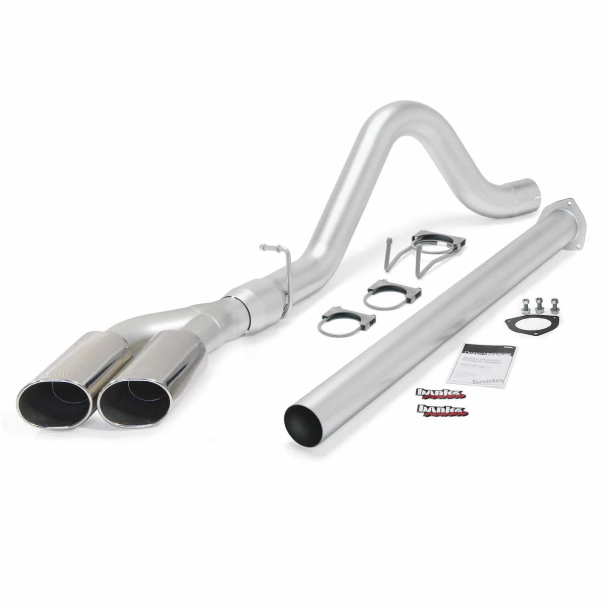 Banks Power - Banks Power Monster Exhaust System Single Exit Dual Chrome Ob Round Tips 15 Ford Super Duty 6.7L Diesel