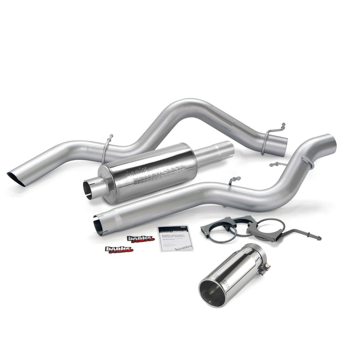 Banks Power - Banks Power Monster Exhaust System Single Exit Chrome Round Tip 06-07 Chevy 6.6L CCLB