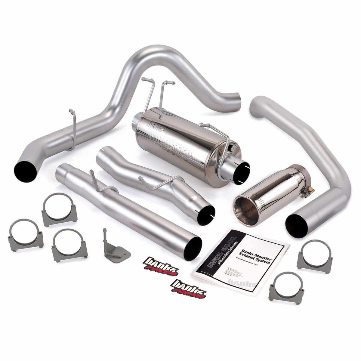 Banks Power - Banks Power Monster Exhaust System Single Exit Chrome Round Tip 03-07 Ford 6.0L Excursion