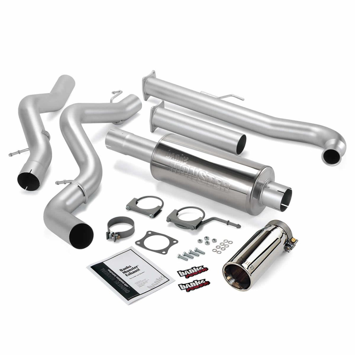 Banks Power - Banks Power Monster Exhaust System Single Exit Chrome Tip 01-04 Chevy 6.6L EC/CCLB