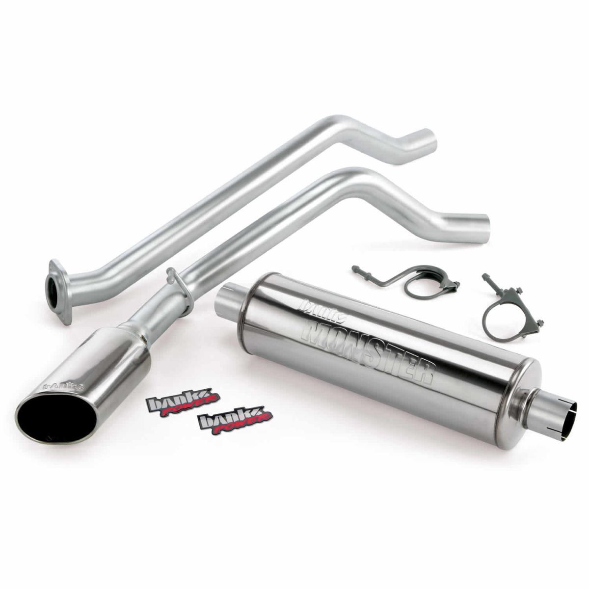 Banks Power - Banks Power Monster Exhaust System Single Side Exit Chrome Ob Round Tip 14-18 Chevy 5.3L CCSB