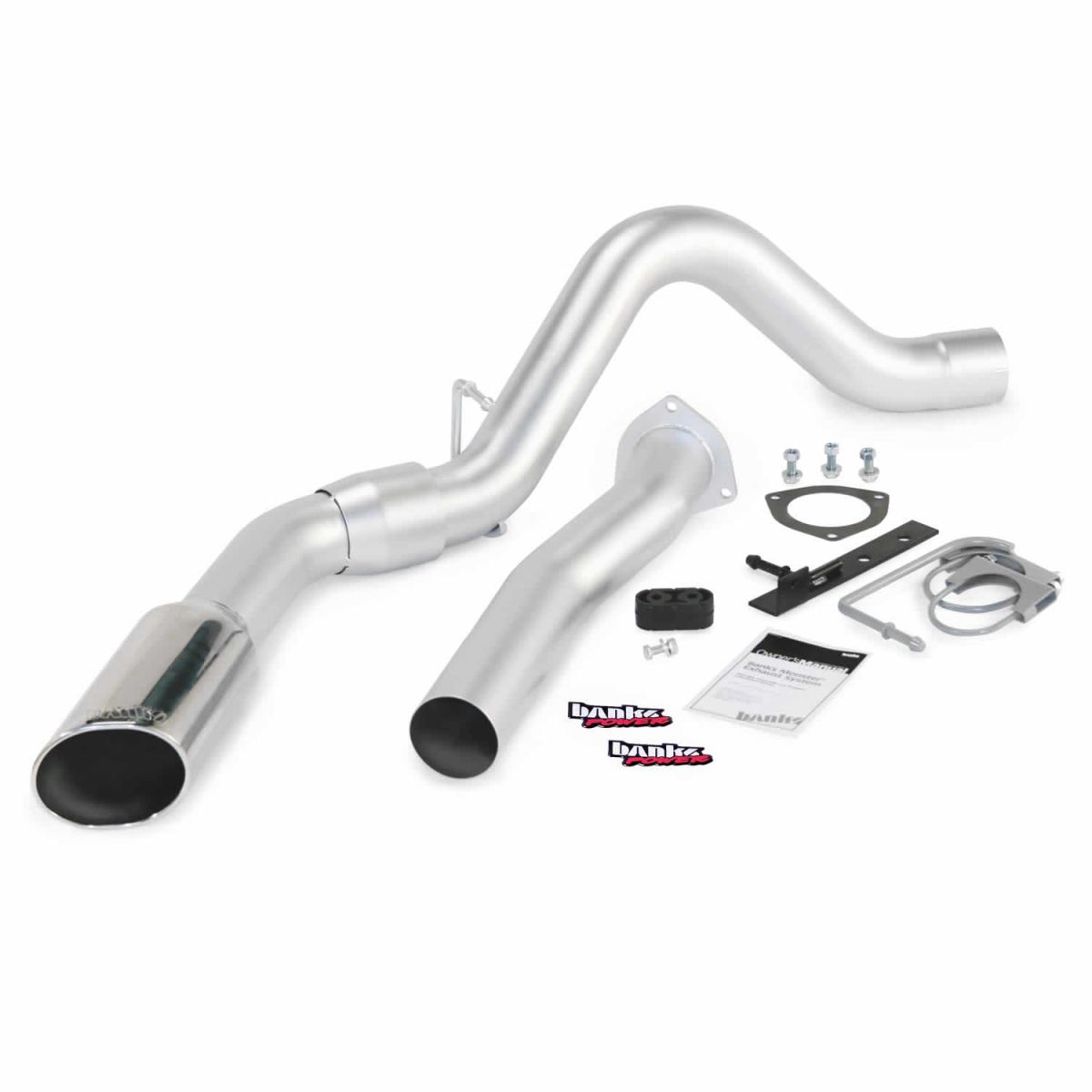 Banks Power - Banks Power Monster Exhaust System Single Exit Chrome Tip 07-10 Chevy 6.6L LMM ECSB-CCLB to