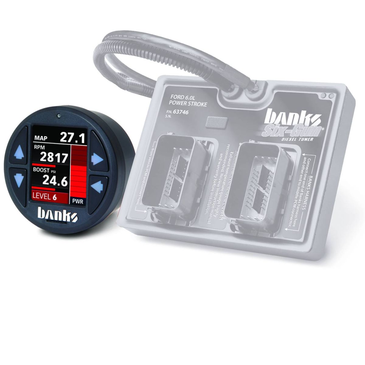 Banks Power - Banks Power Six-Gun Diesel Tuner with Banks iDash 1.8 Super Gauge for use with 2003-2007 Ford 6.0 Truck/2003-2005 Excursion