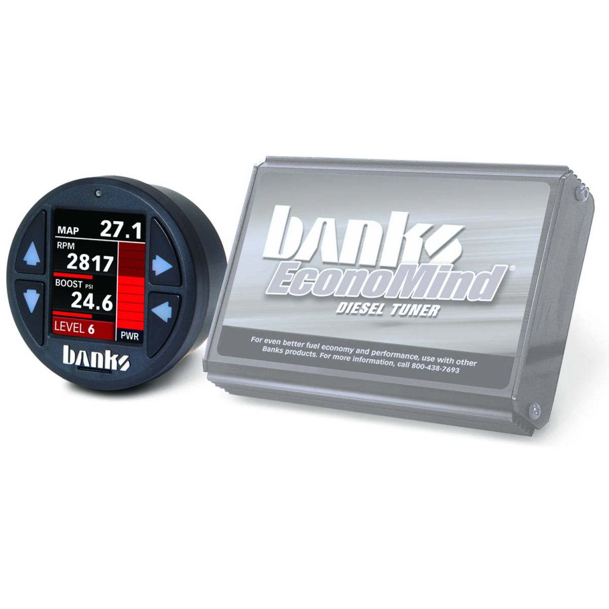 Banks Power - Banks Power Economind Diesel Tuner (PowerPack calibration) with Banks iDash 1.8 Super Gauge for use with 2006-2007 Dodge 5.9L