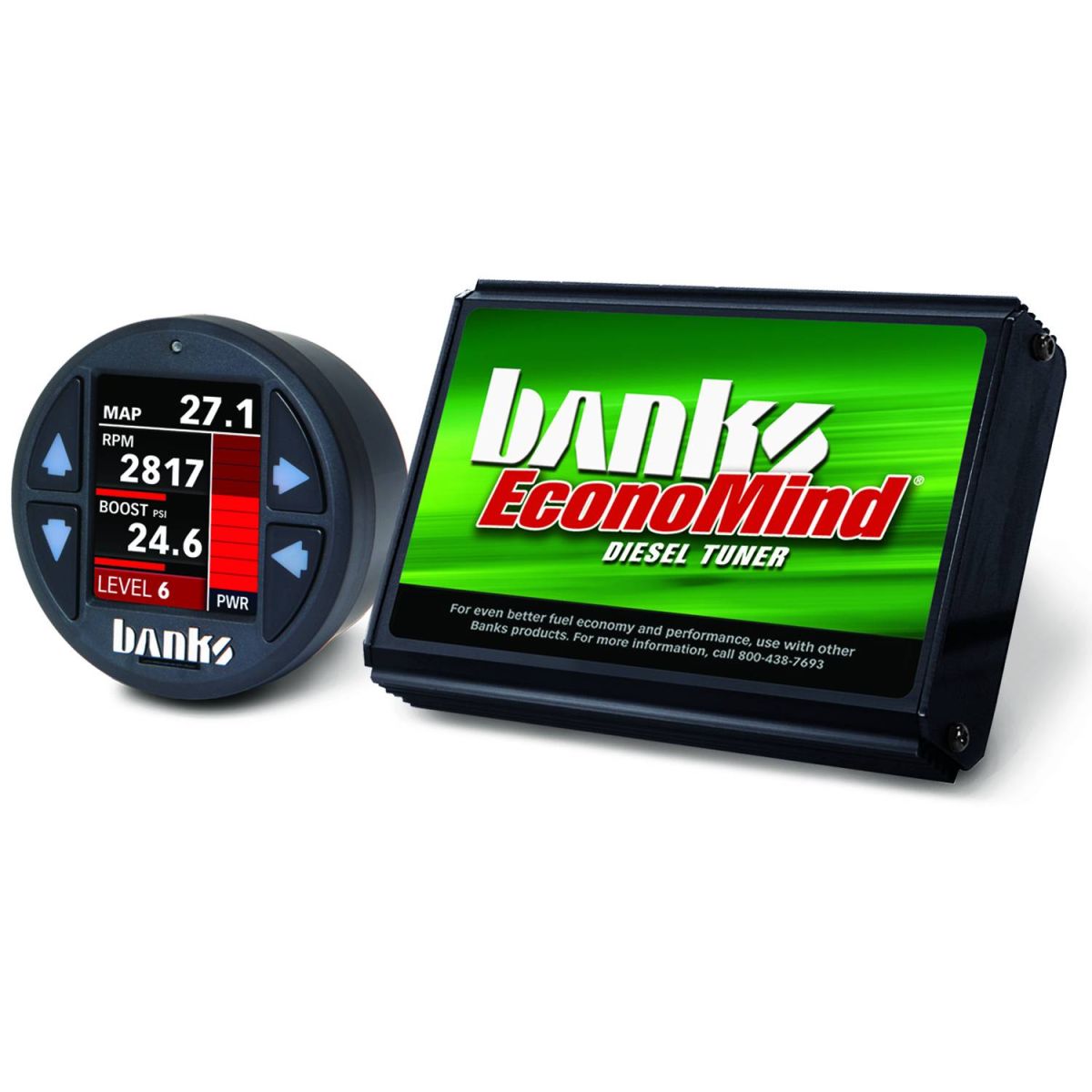 Banks Power - Banks Power Economind Diesel Tuner (PowerPack calibration) with Banks iDash 1.8 Super Gauge for use with 2006-2007 Chevy 6.6L, LLY-LBZ