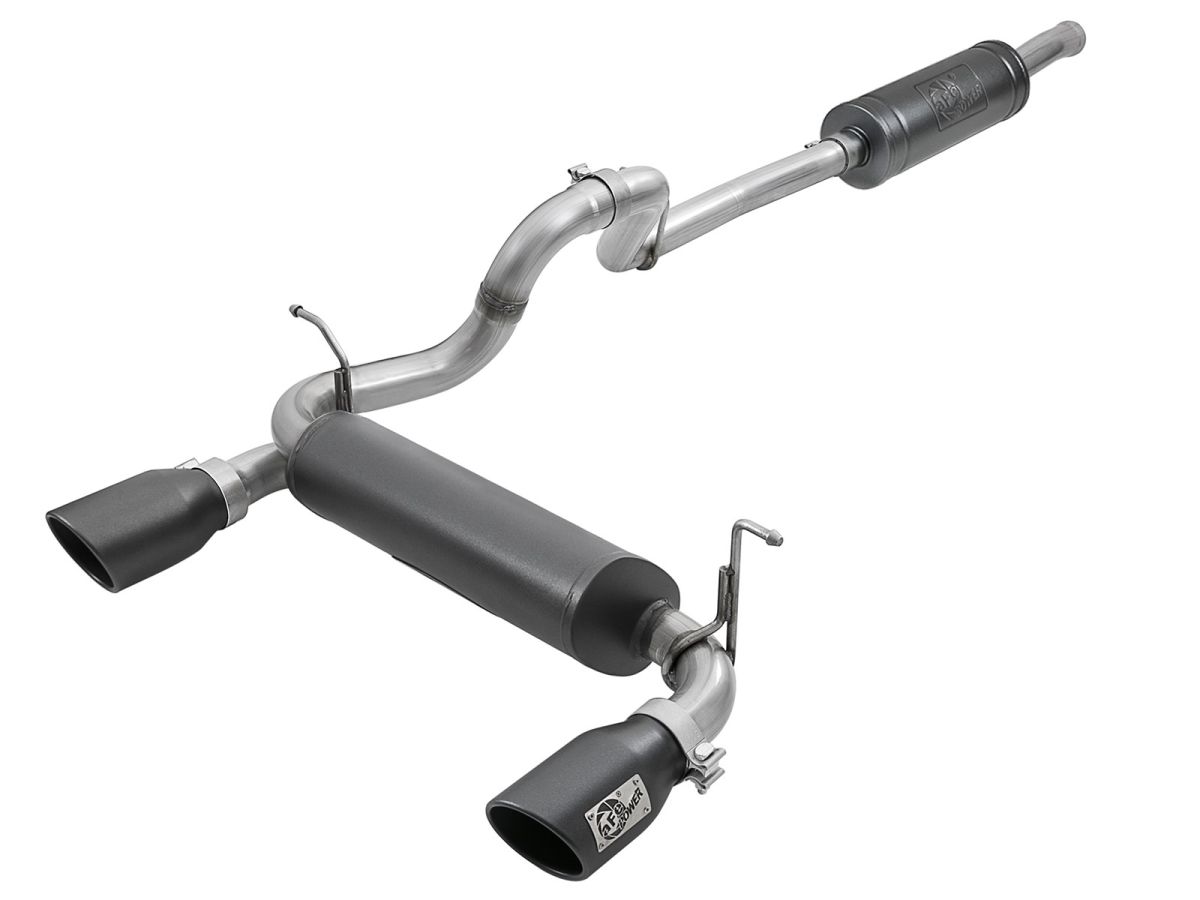 aFe Power - aFe Power Rebel Series 2.5" 304 Stainless Steel Cat-Back Exhaust System With Black Tips For 18-20 Jeep Wrangler JL 4 Door