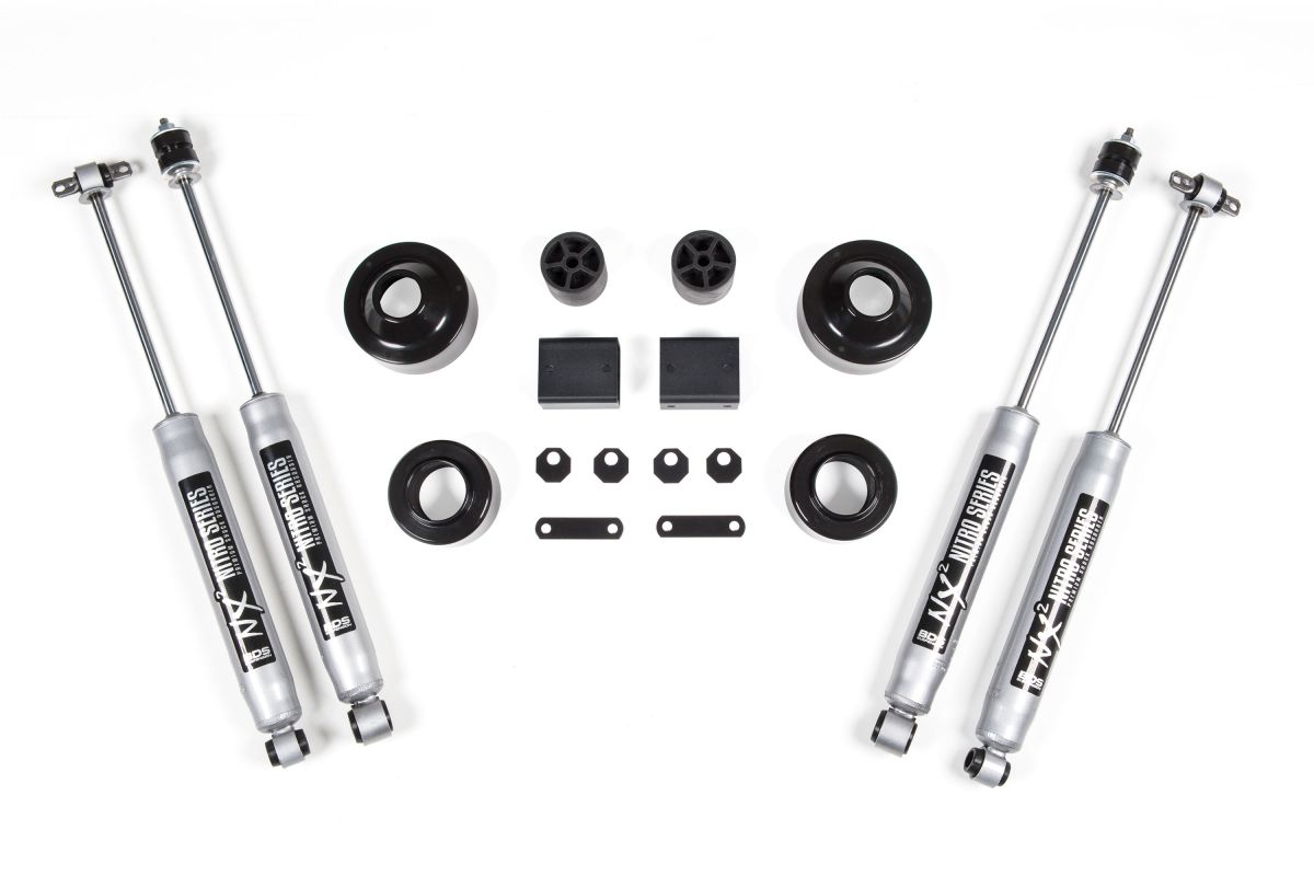 BDS Suspension - BDS 2" Coil Spacer Kit With NX2 Shocks For 07-18 Jeep Wrangler JK 2 & 4 Door 4WD - Standard Or Rubicon
