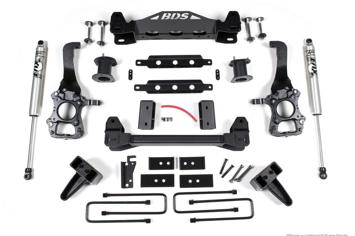 BDS Suspension - BDS 6" LIft Kit With 5" Rear Lift Block & NX2 Shocks For 15-20 Ford F-150 2WD